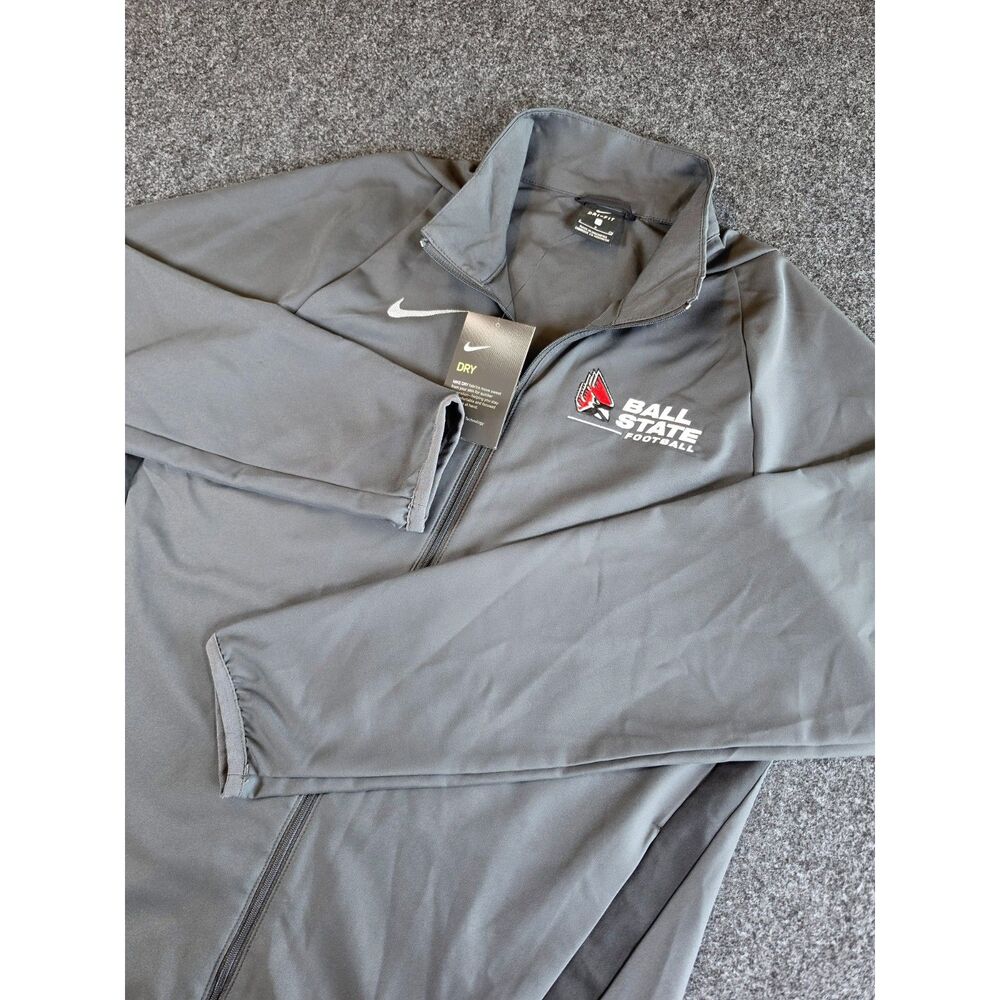 Nike Ball State Football Jacket Mens Small Dri-FIT Full Zip Gray NWT NCAA